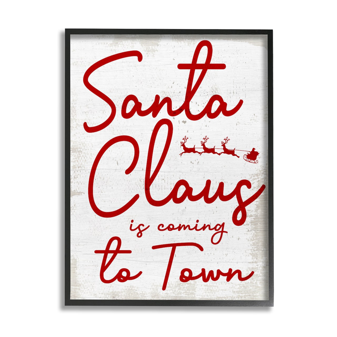 Stupell Industries Santa Claus Coming to Town Phrase Framed Giclee Art